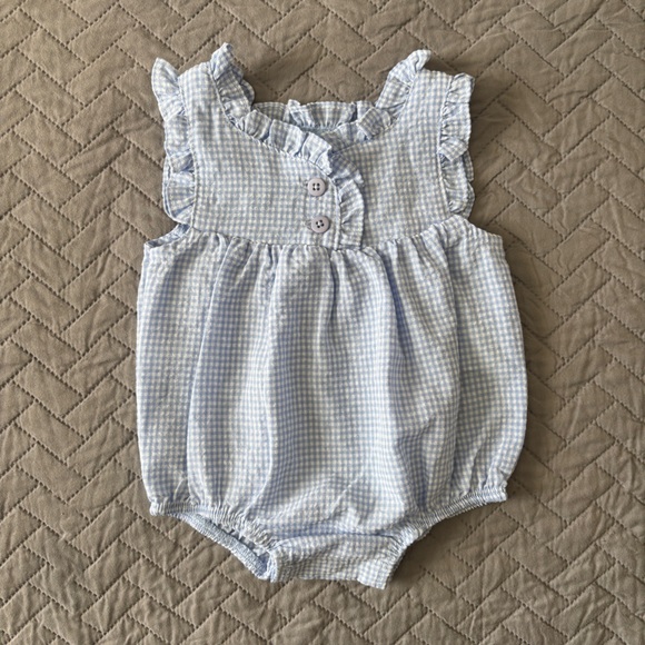 Mud Pie Other - MudPie Blue Gingham Baby Romper